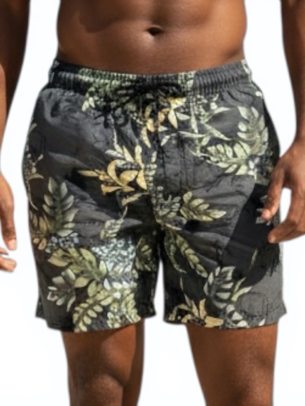 Vintage Tommy Bahama Paradise Nation Gray Tropical Swim Trunks Large Macau